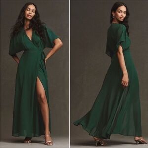 NEW Anthropologie Reformation Winslow Dress Emerald XS